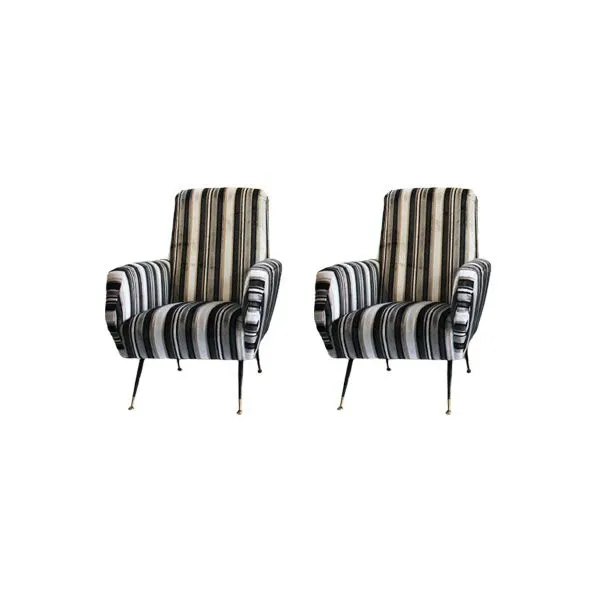 Set of 2 two-tone vintage armchairs (1970s), image