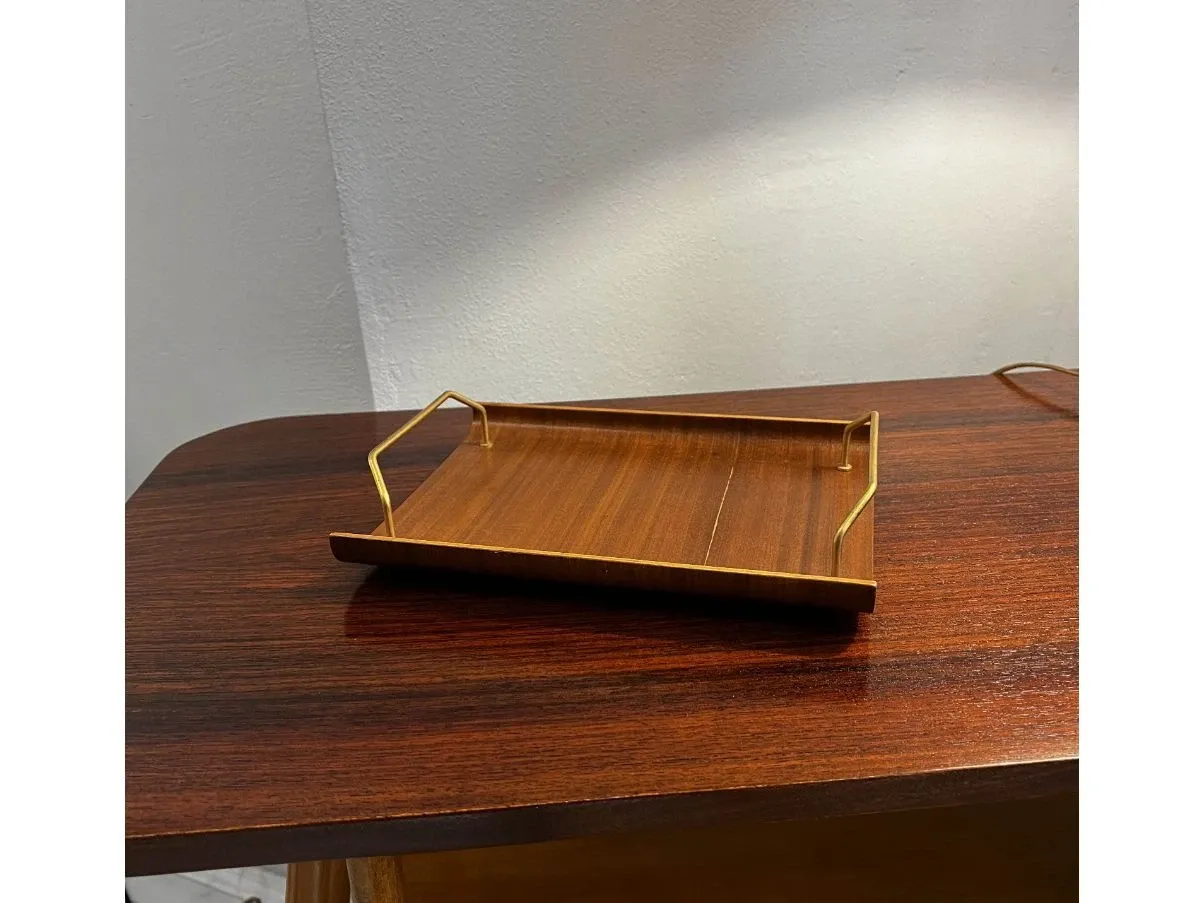 Vassoio vintage in legno di teak (anni '60) 1