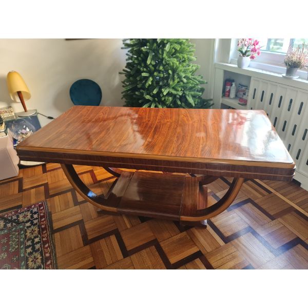 Rectangular Decò table in rosewood, image