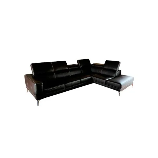 Corner sofa in double leather (brown), Egoitaliano image