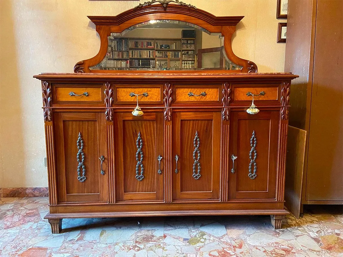Vintage brown wooden buffet cabinet (&#39;900), 2