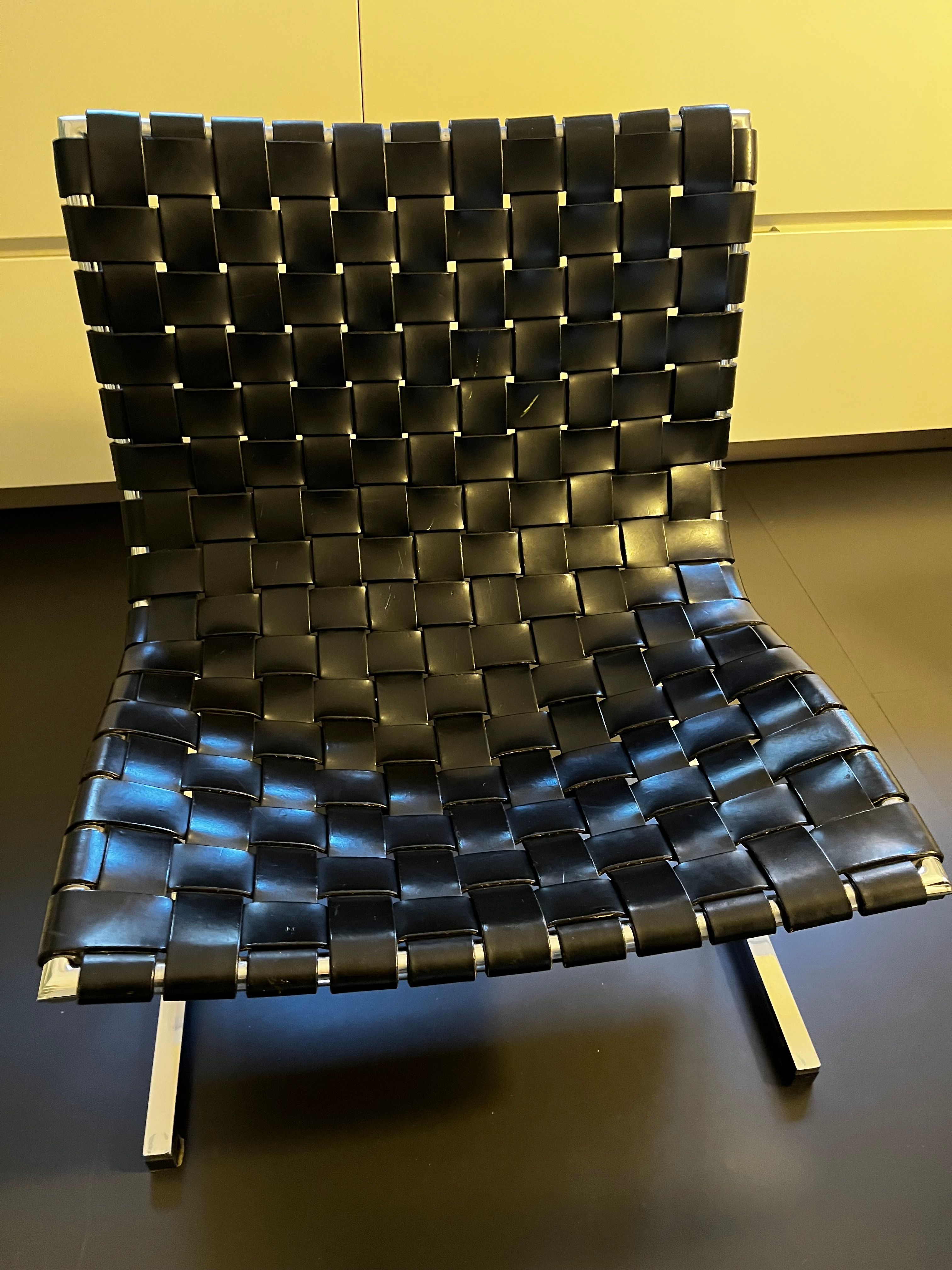 Set van Luar fauteuils in leer van Ross Littell Brand