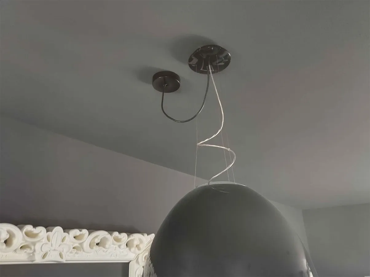 Set of 3 Nur Gloss suspension lamps in aluminum 2