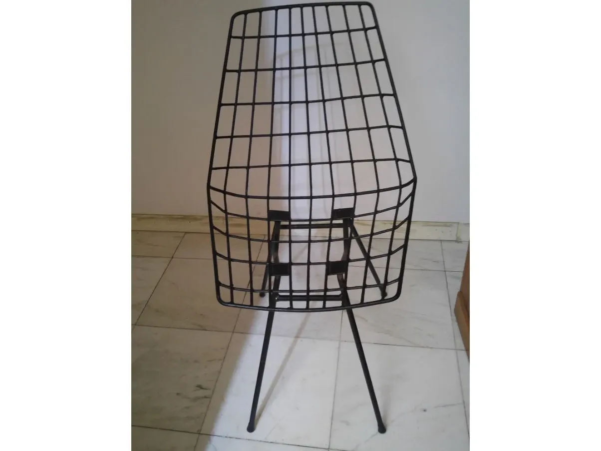 Set 5 sedie in ferro battuto vintage (anni '50), 4