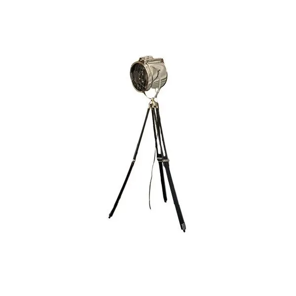 Kraken floor lamp in wood and chromed metal, Ideal Lux image