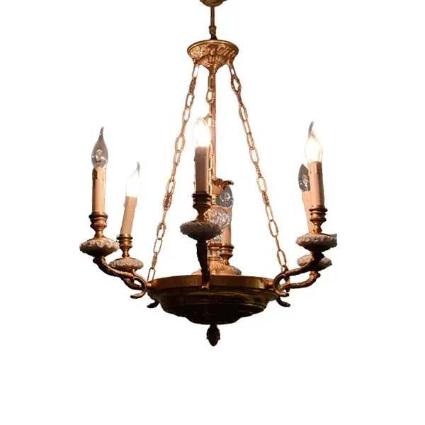 6-light Jupiter chandelier in gilded bronze, Laudarte image