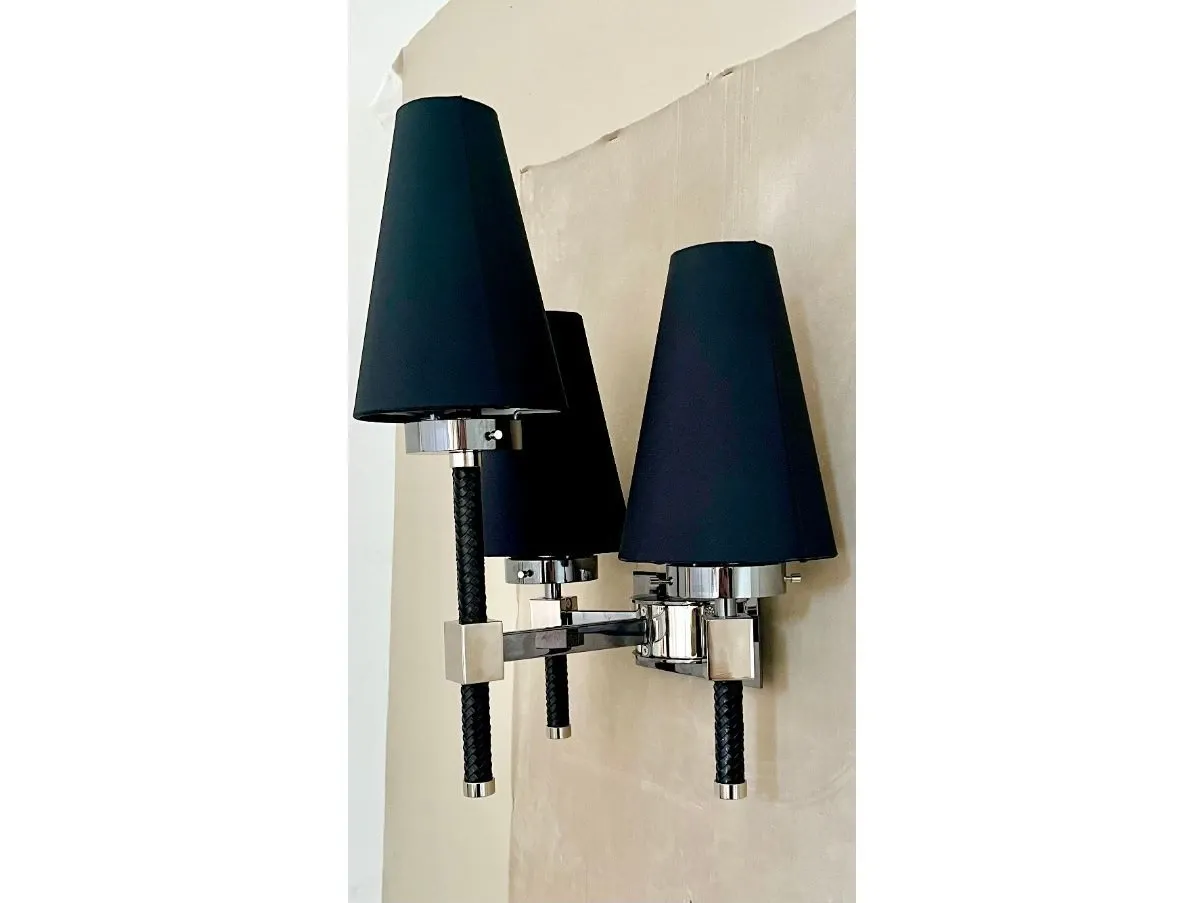 Applique a 3 luci in nichel nero, Patrizia Garganti 3