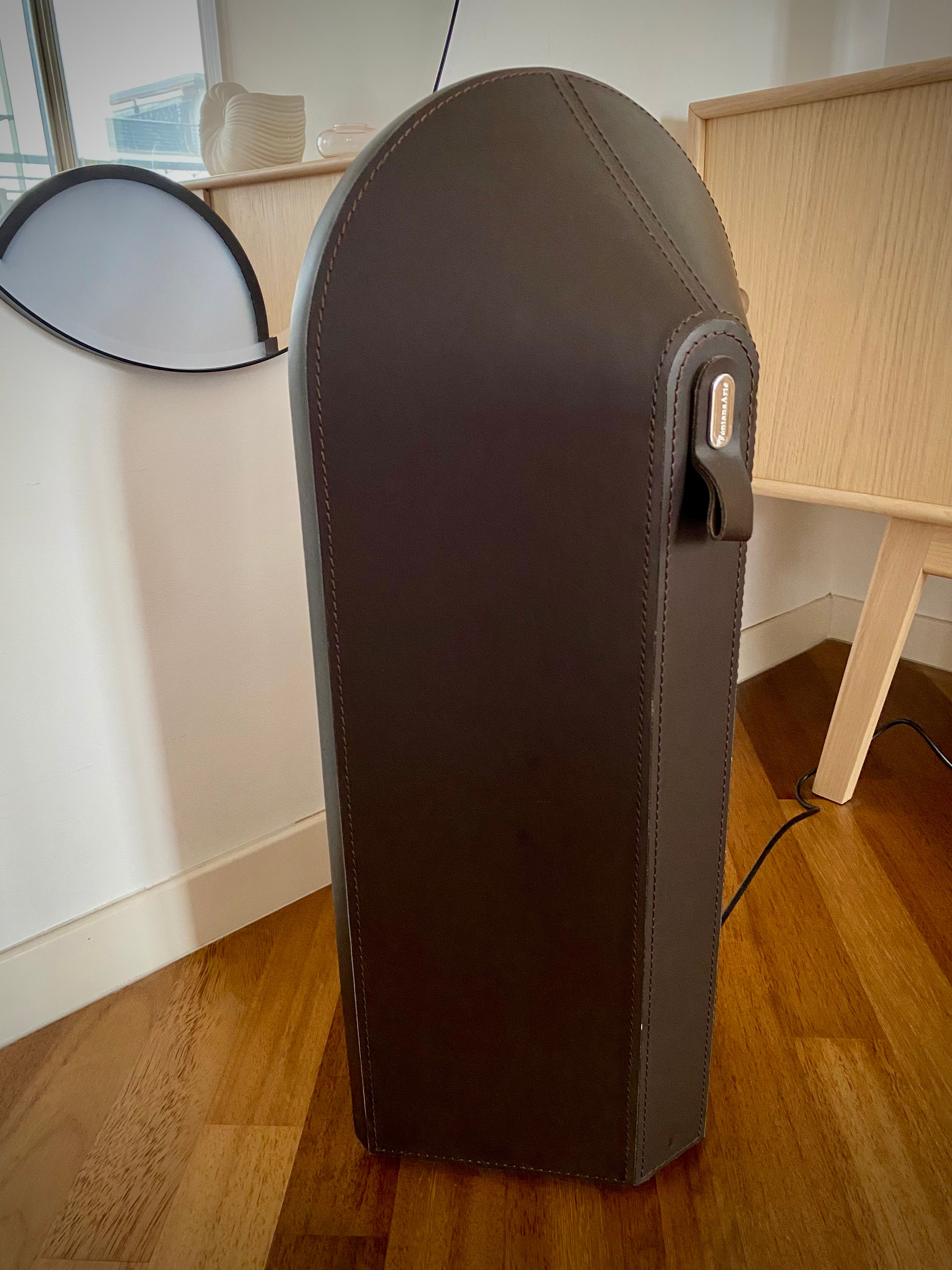 Lampada da terra Odeon in policarbonato e cuoio (marrone) Main