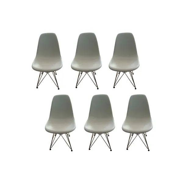 Set of 6 steel chairs by Charles & Ray Eames (white), Vitra image