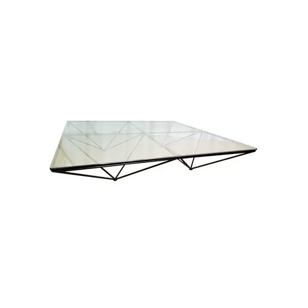 Alanda square coffee table in steel and glass (black), B&B Italia image