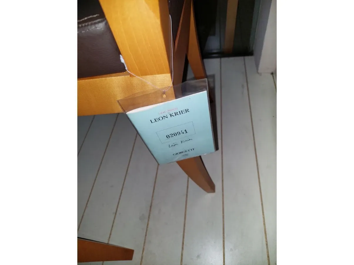 Chair in maple wood and brown leather, Giorgetti 3