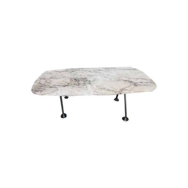 Vintage metal and white marble table (1980s), image