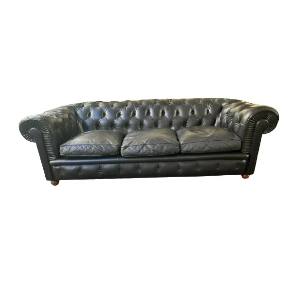 Vintage Chester 3-seater sofa (1980s) black, Poltrona Frau image