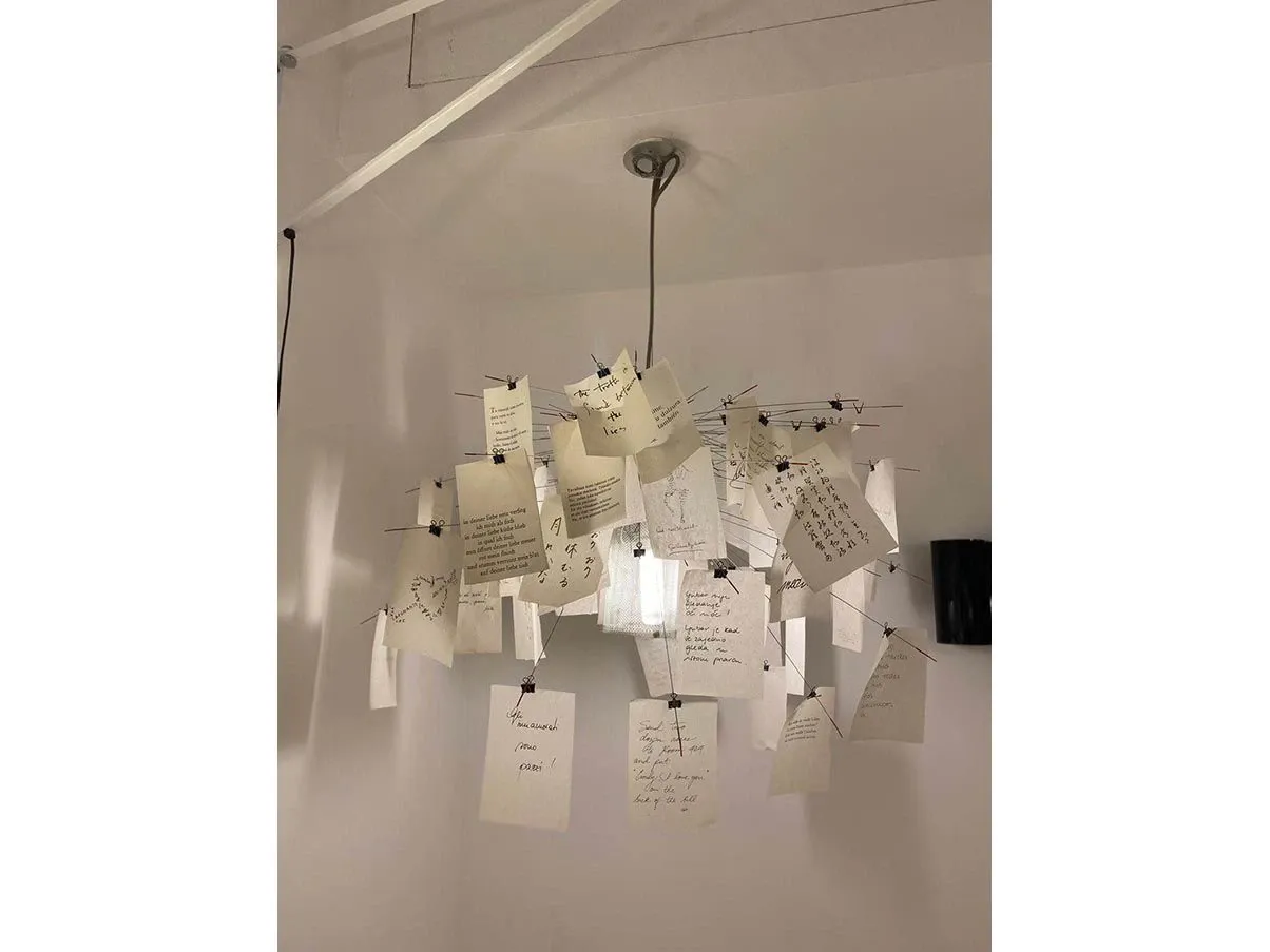 Lampada a sospensione Zettel'z 5 con foglietti, Ingo Maurer 1