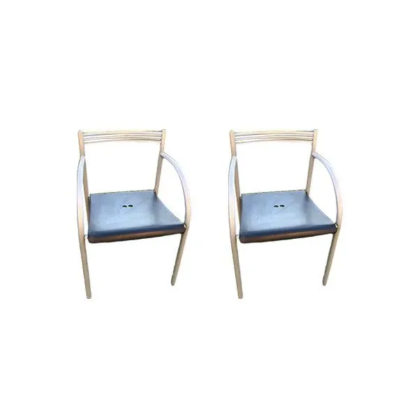 Set of 2 Francesca Spanish chairs (silver), Baleri Italia image