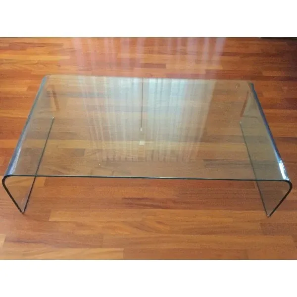 Ponte curved glass table, Fiam image