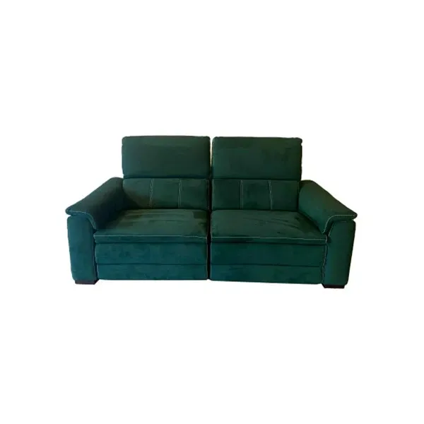 Capucine 2 seater sofa in wood and fabric (green), Egoitaliano image