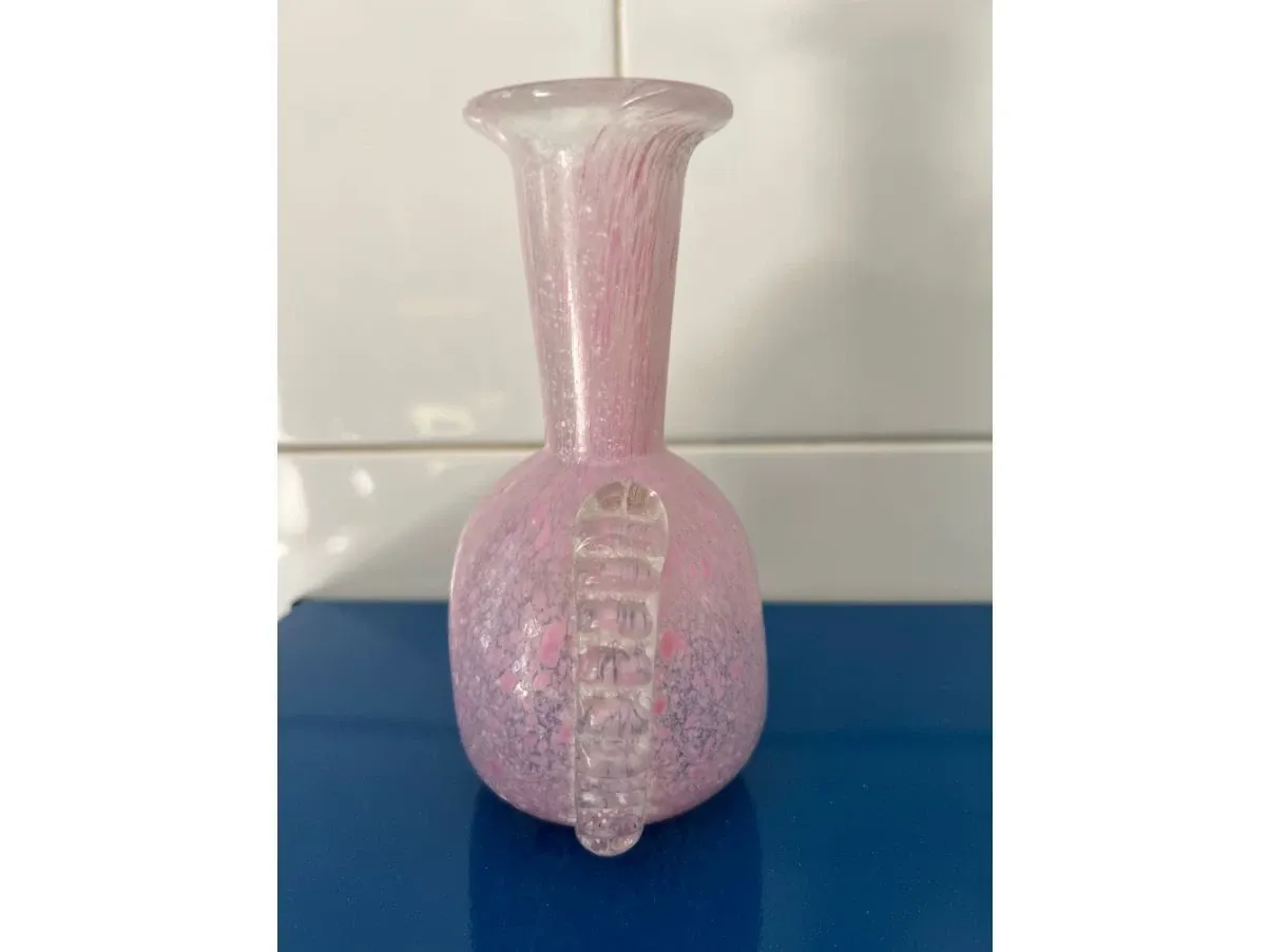 Vintage Glasvase Rosa (80er Jahre) 5