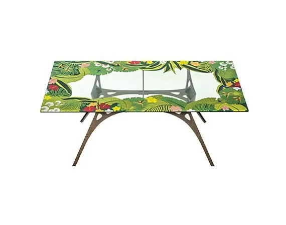 Tavolo rettangolare Jungle con decori floreali 3