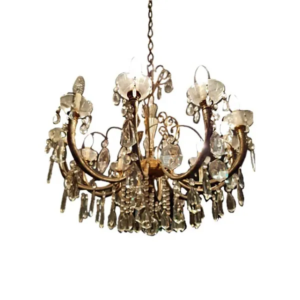 Vintage Chandelier with Bohemian Crystals (1980s) image