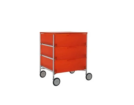 Mobil 3 drawers with wheels (orange), Kartell image