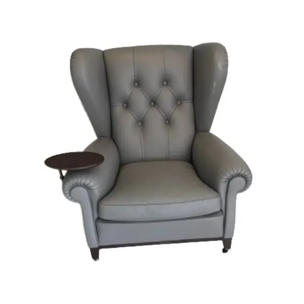 Armchair 2019 in gray leather, Poltrona Frau image