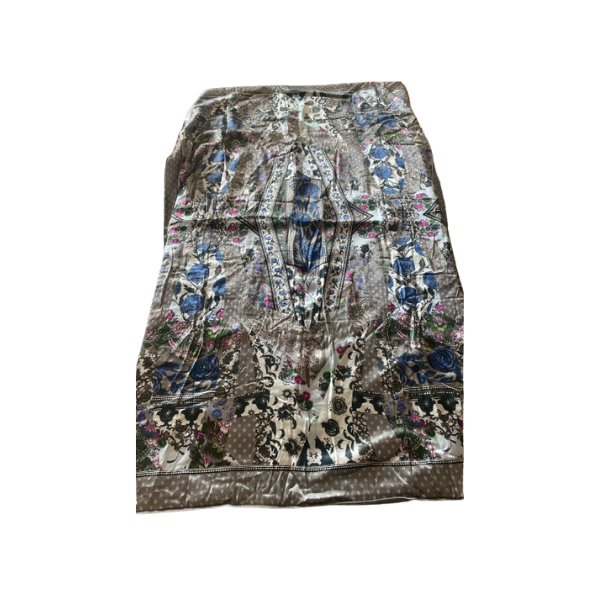 Plaid Dark Flower Acqua in seta, Roberto Cavalli image