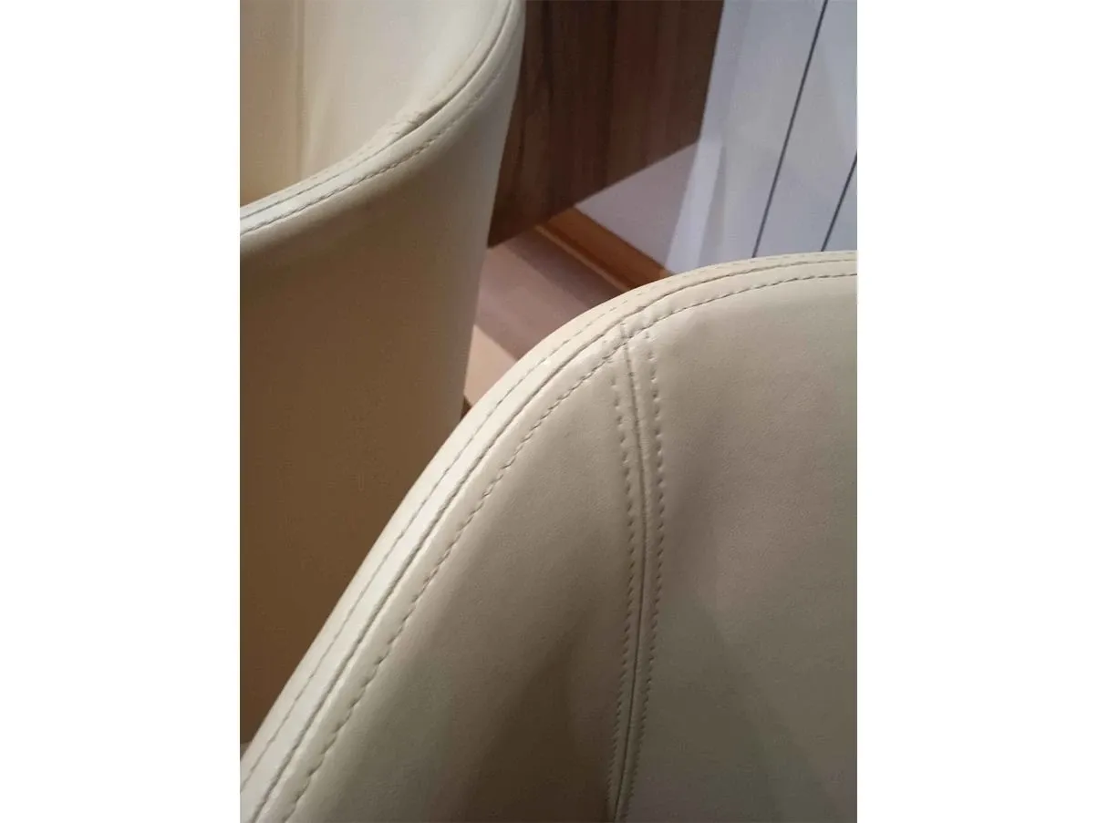 Set 2 poltroncine Leila in pelle (beige), Pedrali 