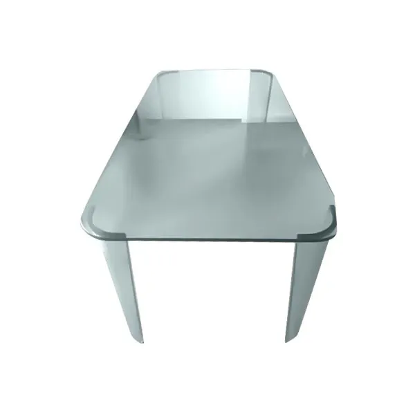 Modern crystal table with rounded corners, Fiam image