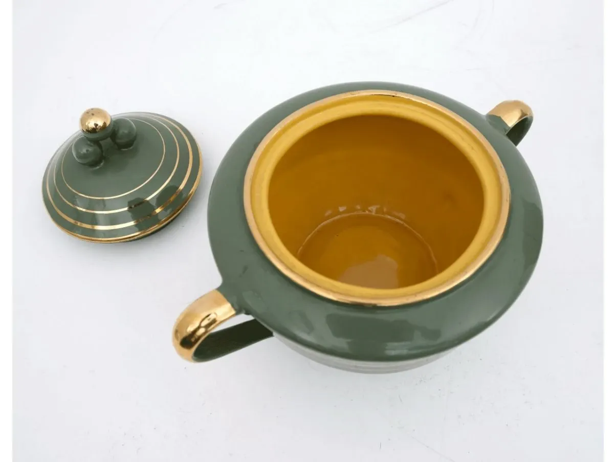 Set da tè in ceramica smaltata e oro, Richard Ginori 5