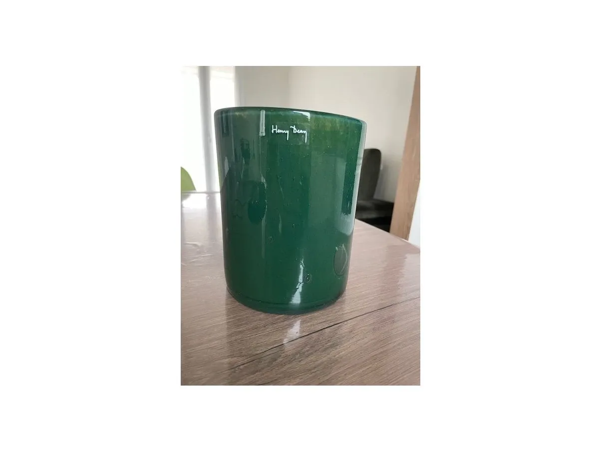 Green Murano glass vase, Henry Dean 10