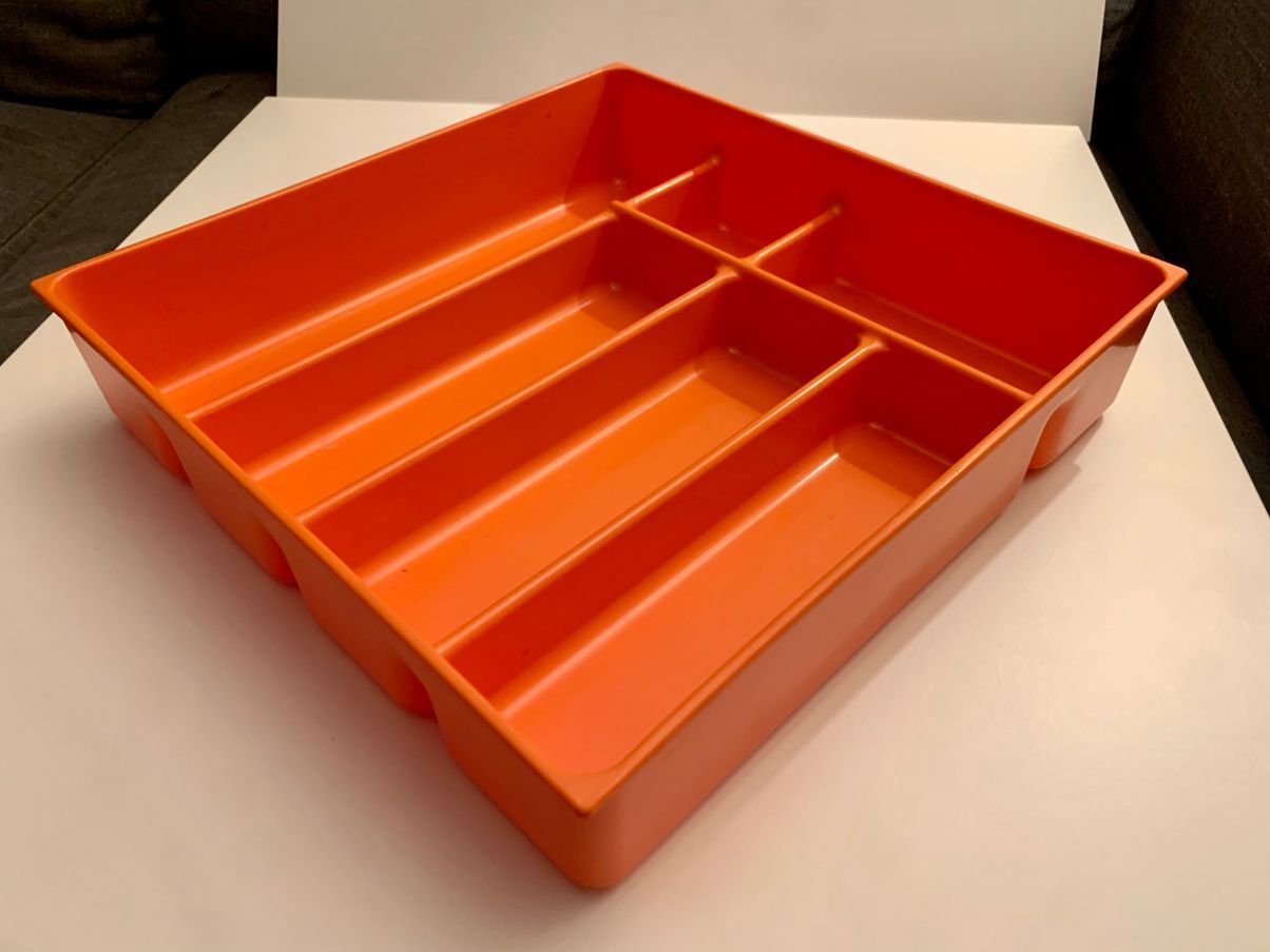 Vintage orange Aufbewahrungsbox (70er Jahre) 4