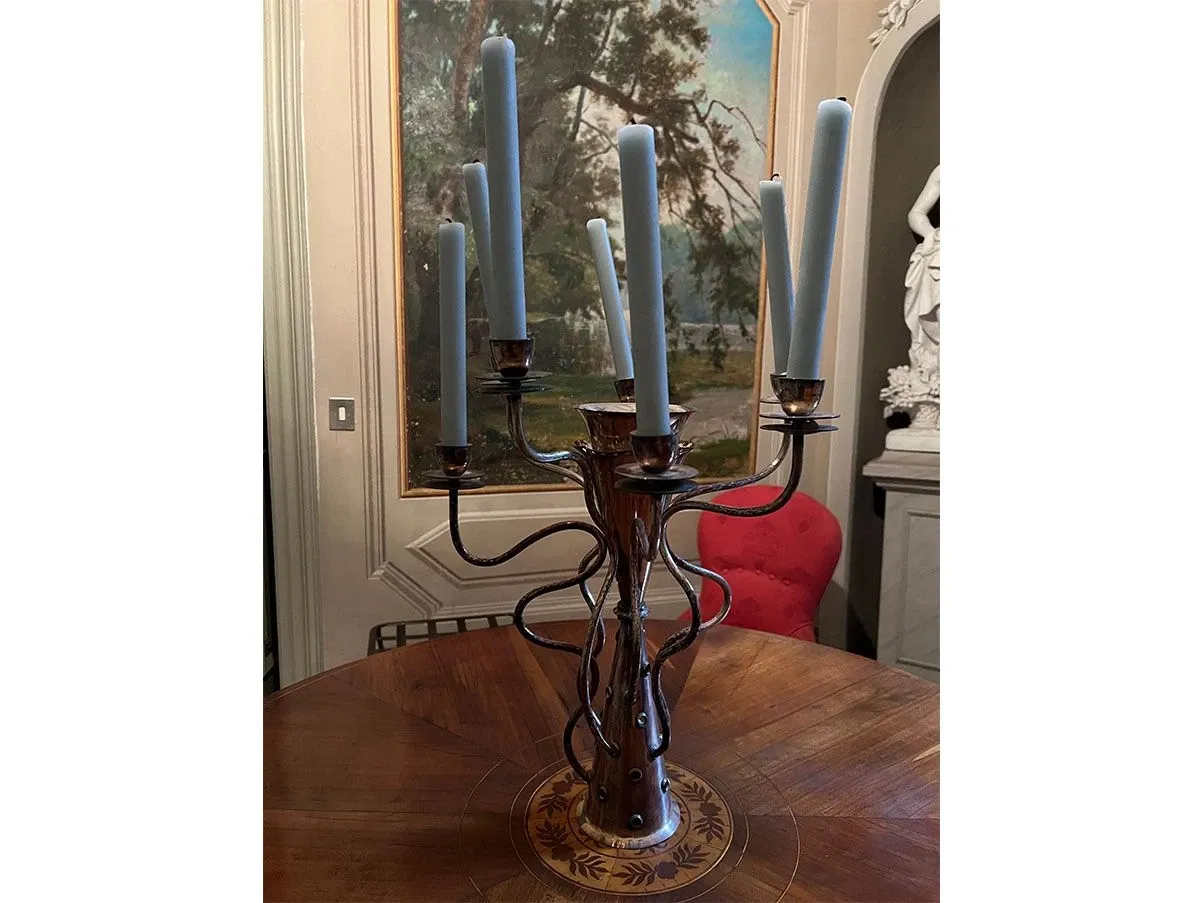 Simon candelabra by Borek Sipek in metal (silver), Driade 2