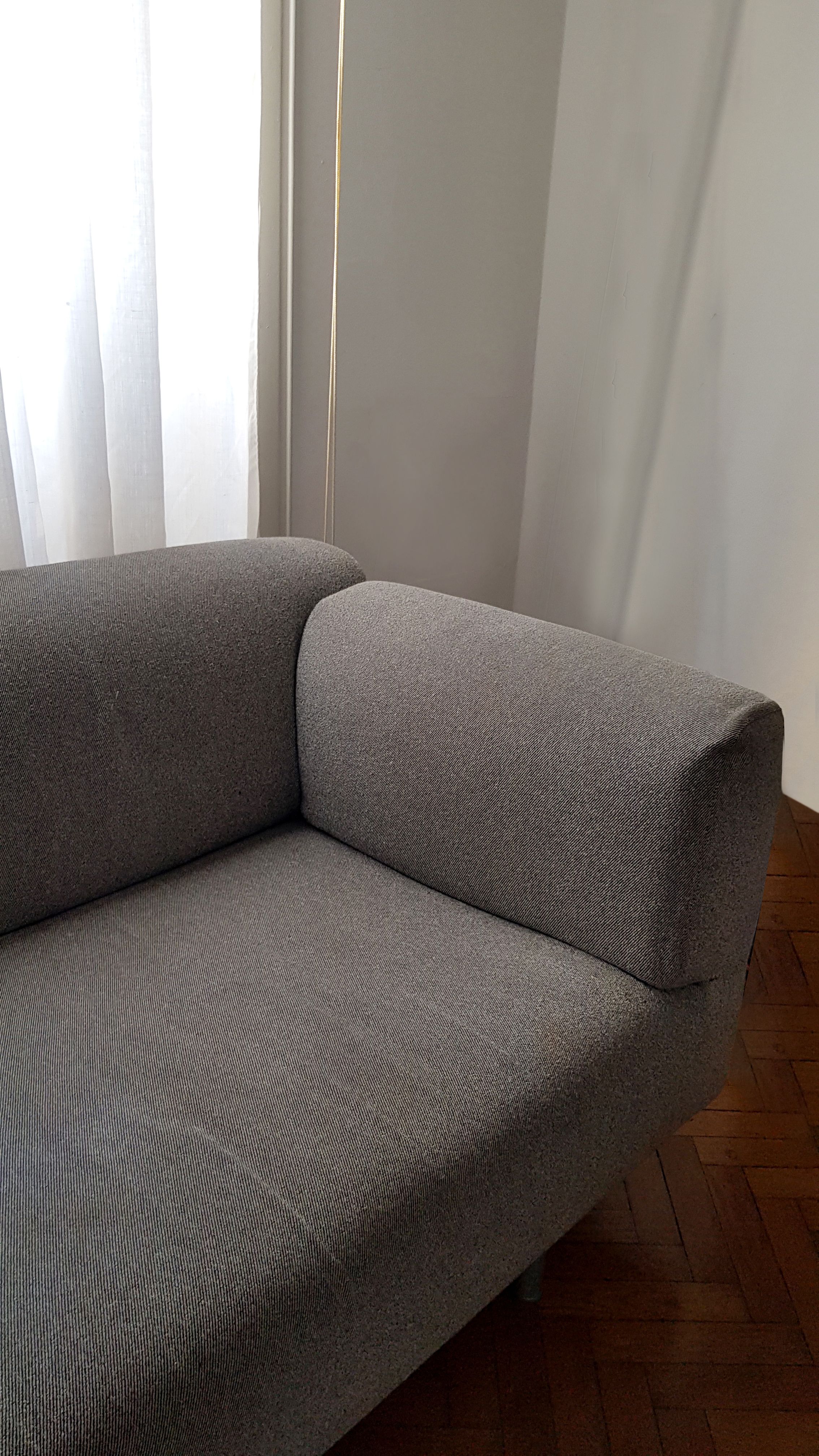 Divano-letto a 1 posto, grigio, struttura in met…