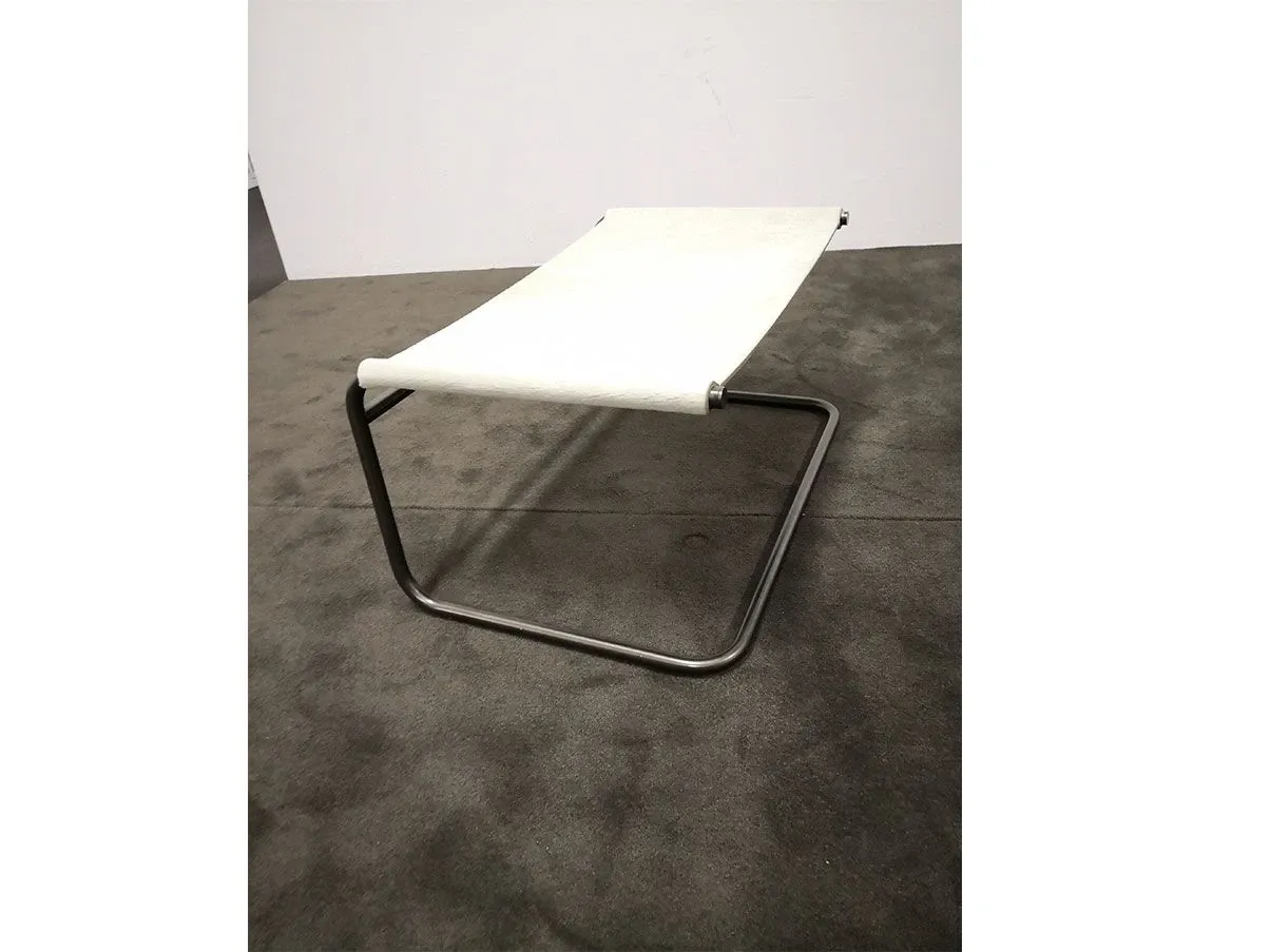 Armchair with Barclay leather pouf (white), Ivano Redaelli 5