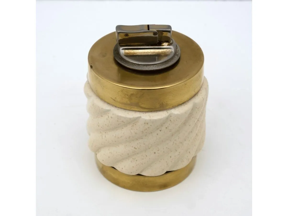 Accendino da tavolo in ottone e ceramica, Tommaso Barbi 4