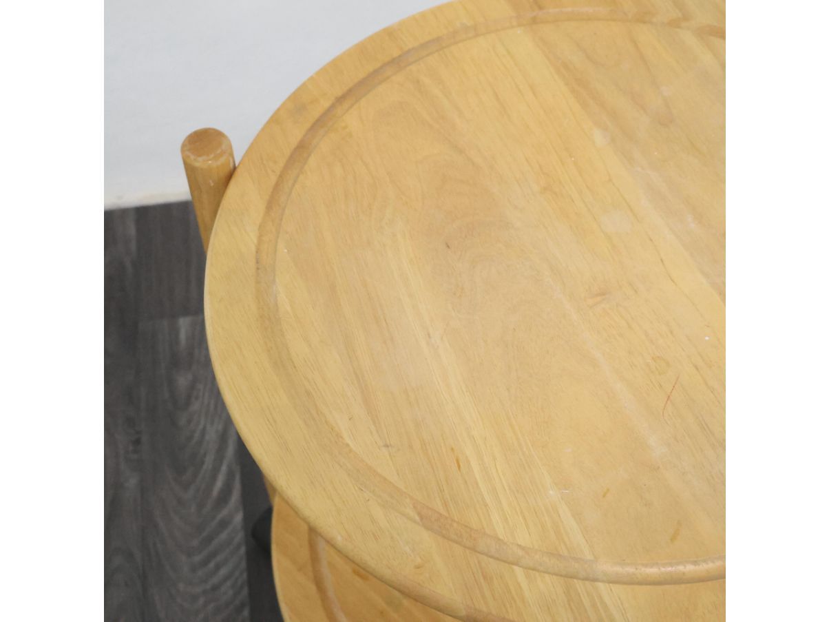 Vintage Servierwagen aus Buchenholz 1970er Jahre Optional7