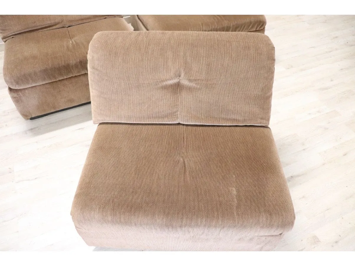 Vintage velvet modular sofa (1970s), Busnelli 4