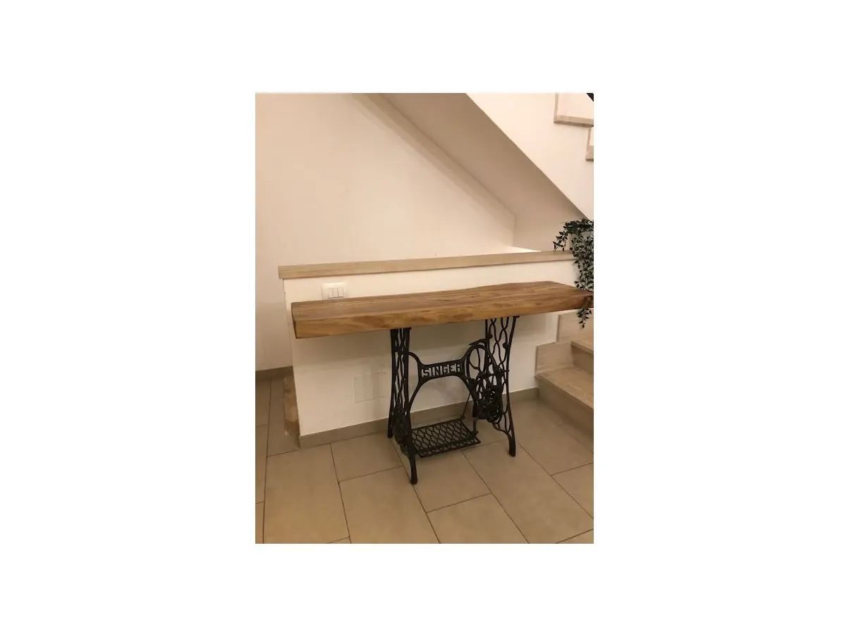 Consolle in ferro e legno di noce, Singer 3