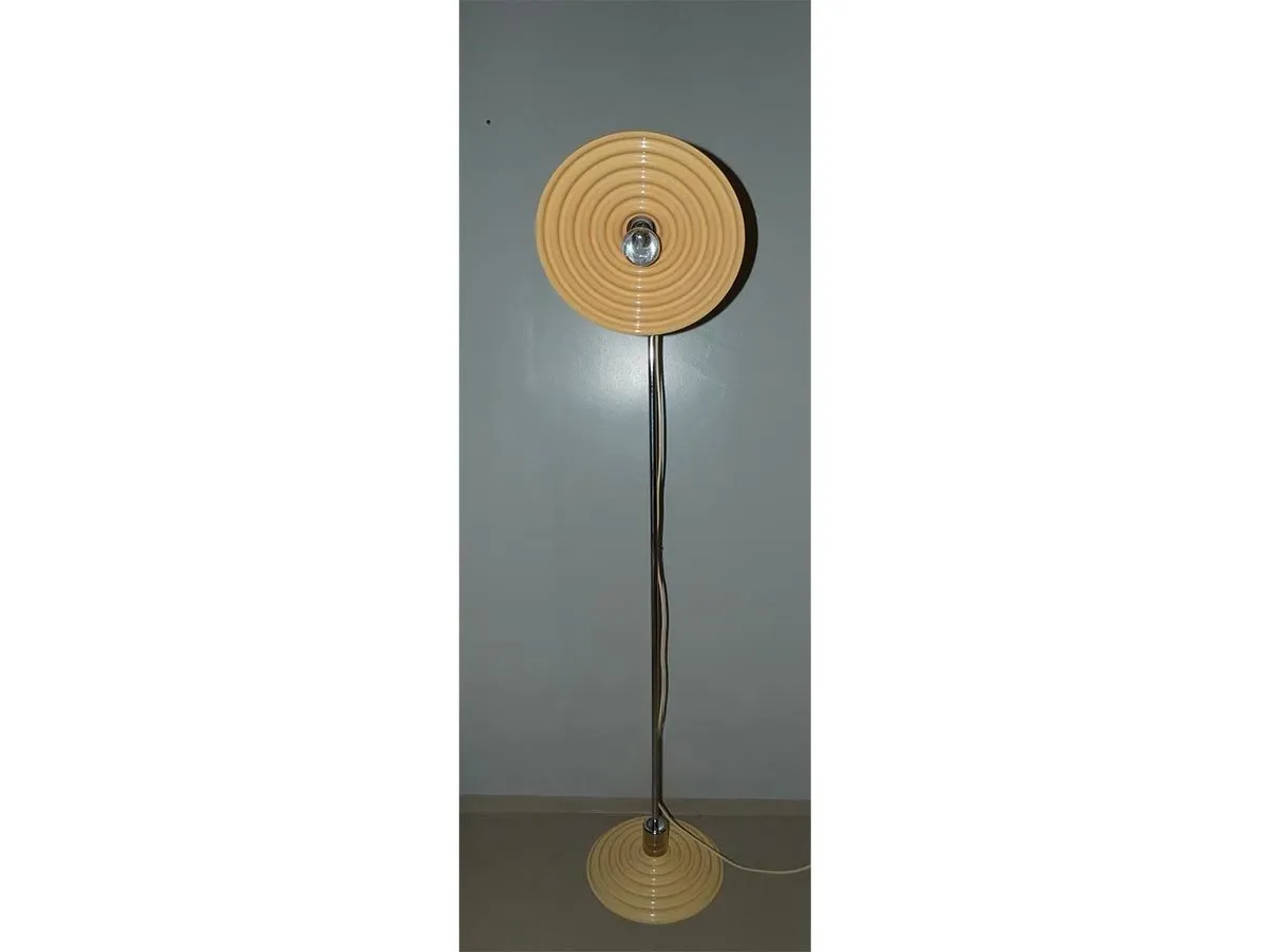 Vintage Stahl Leselampe im Scheibendesign (60er Jahre) 3