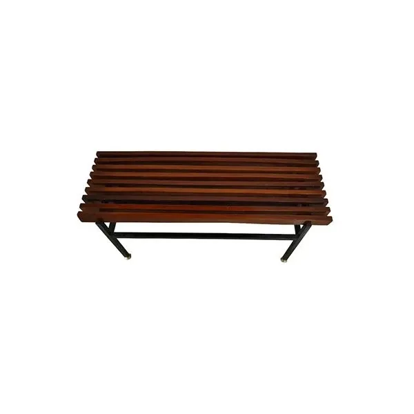 Panca vintage in legno ed ottone (anni '60),  