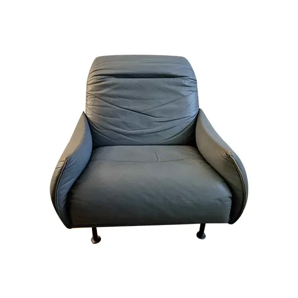 Leather armchair with metal structure, Saporiti Italia image