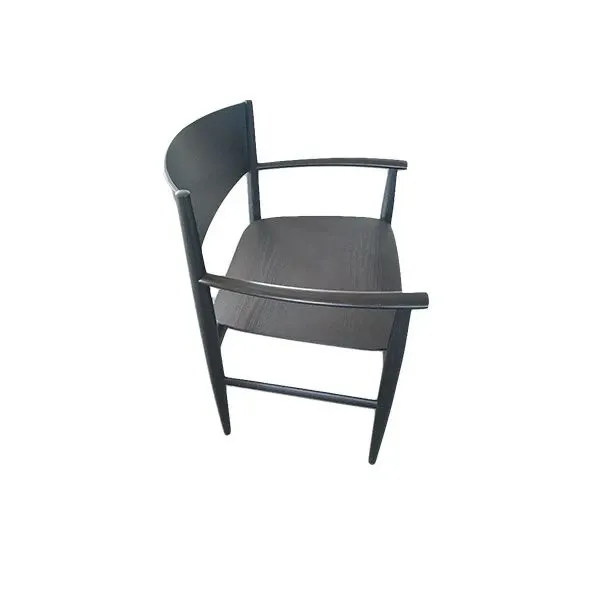 Neve chair with armrests in ash wood (black), Porro 2