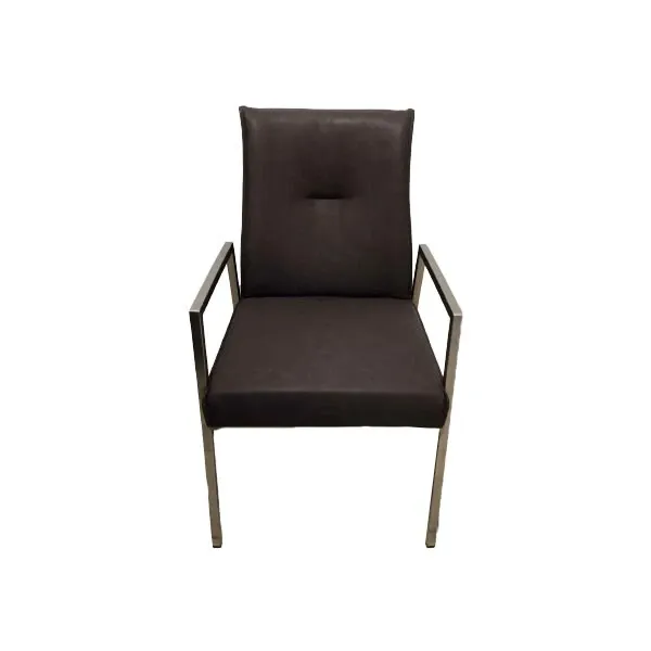 Romy seat in metal and eco-leather (brown), Calligaris image