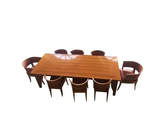 Mensa Magna (wooden table and chairs) by Leon Krier 2