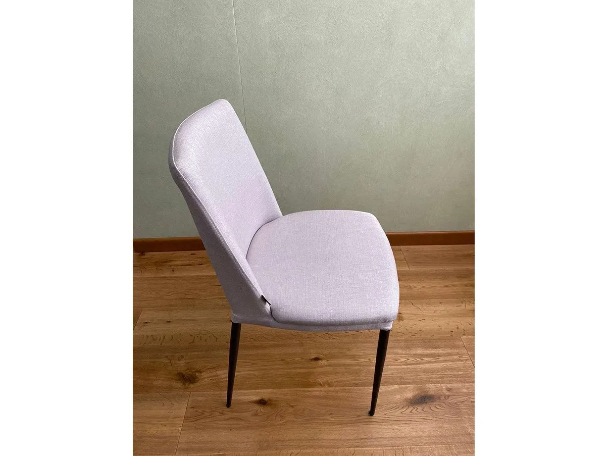 Set 6 sedie Sofia rivestite in tessuto blu e bianco, Sedit 4