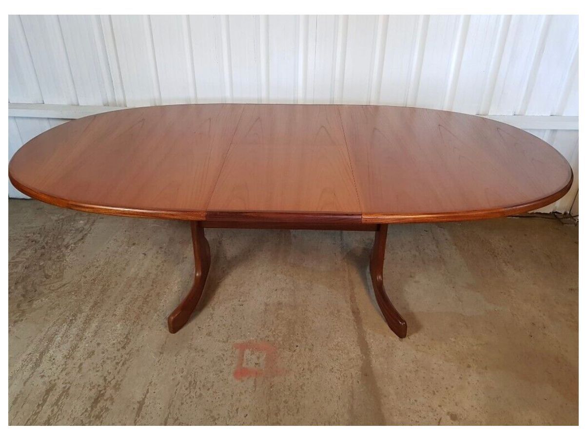 Tavolo da pranzo ovale vintage in teak con prolunga per G-Plan, 1960