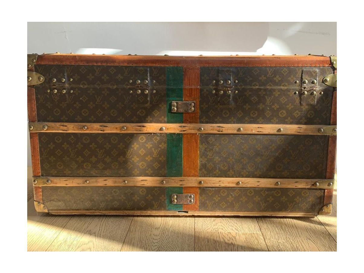 1920s Louis Vuitton Steamer Trunk in Stenciled Monogram 