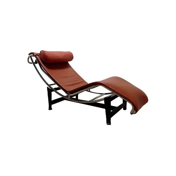 Chaise longue LC4 in pelle Cognac di Le Corbusier, Alivar 