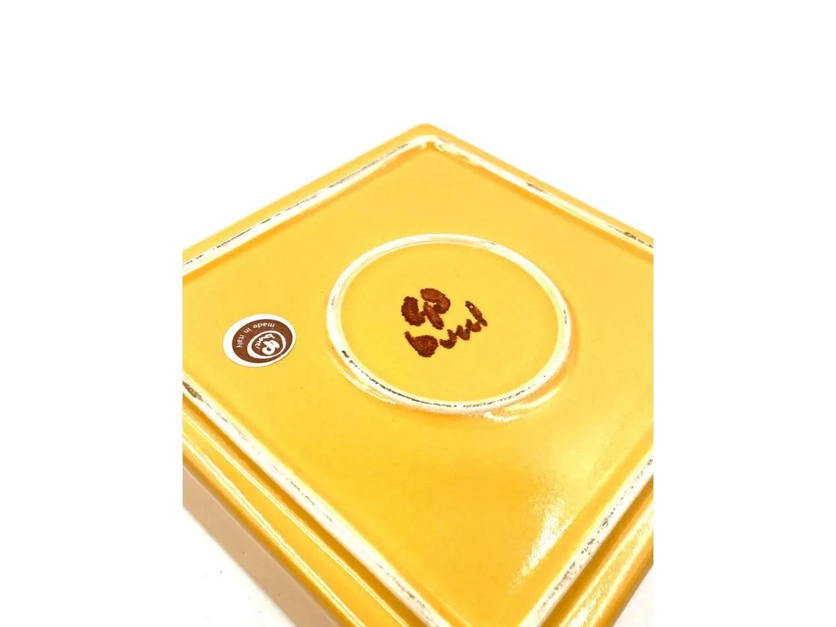 Vintage yellow ceramic ashtray (1970s) 8